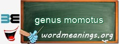 WordMeaning blackboard for genus momotus